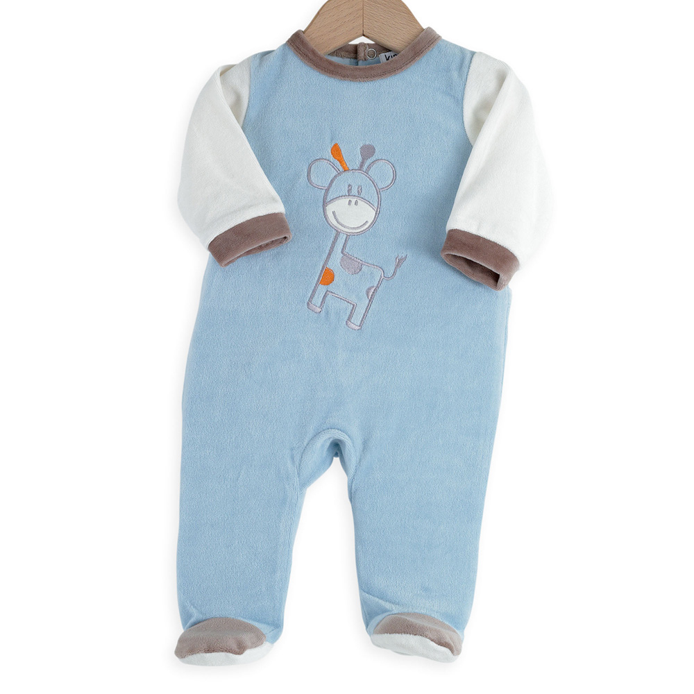 Pyjama bébé girafe bleu de Trois kilos sept sur allobébé