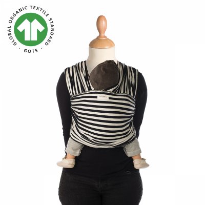 BABYLONIA Écharpe de portage tricot-slen bio design black & white stripes