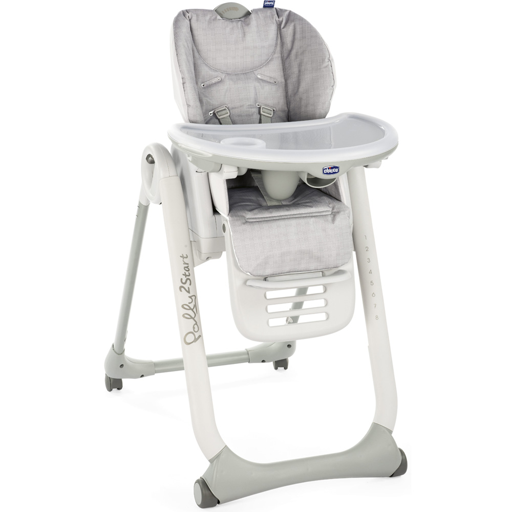 Chaise haute bébé Polly Progres5 Grey melange Chicco - Les bébés