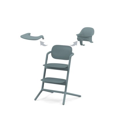 CYBEX Pack chaise lemo 3 en 1 (chaise + babyset + plateau repas) - stone blue