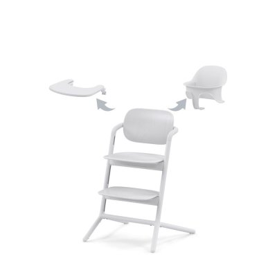 CYBEX Pack chaise lemo 3 en 1 (chaise + babyset + plateau repas) - all white