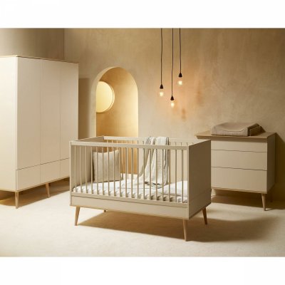 Chambre bébé duo lit combiné évolutif 120x60 + armoire arty de Sauthon  meubles sur allobébé