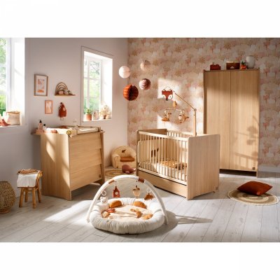 SAUTHON MEUBLES Chambre bébé trio lit little big bed 70x140cm + commode + armoire cannelle