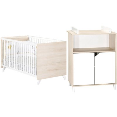 Lit bébé combiné 120x60 évolutif blanc Serena - Sauthon - La Place du Coq