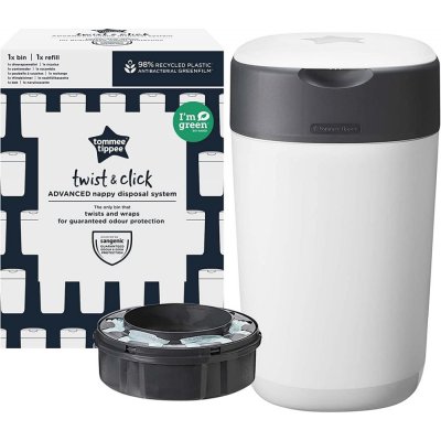 TOMMEE TIPPEE Poubelle à couches twist & click blanc